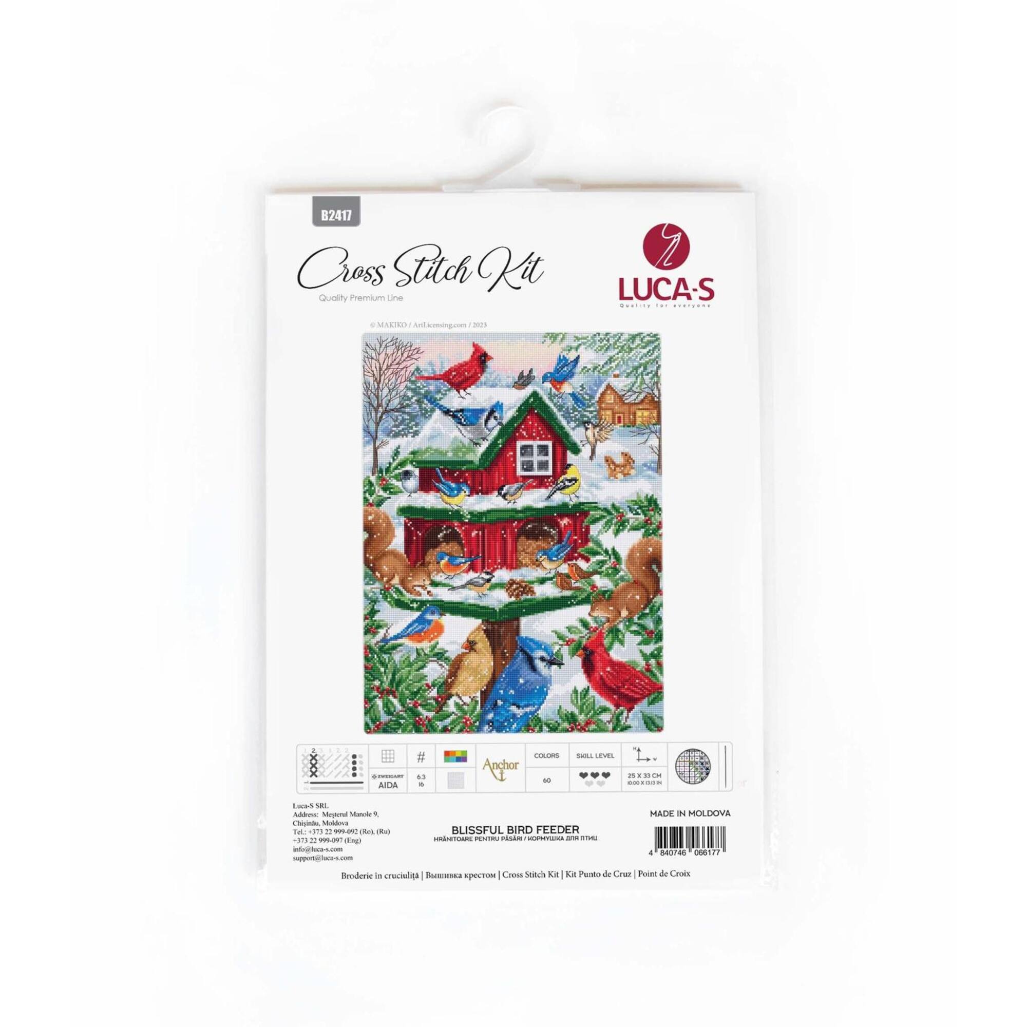 Luca-S Blissful Bird Feeder Counted Cross Stitch Kit